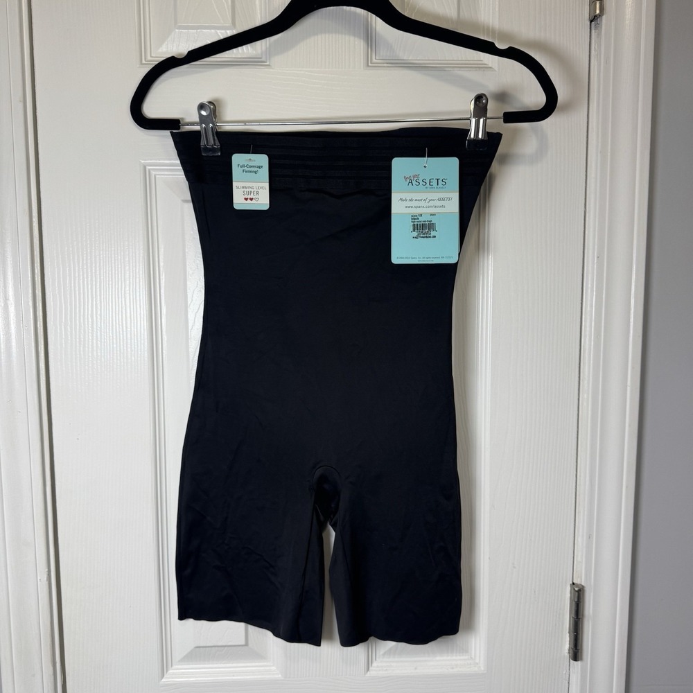 Love Your ASSETS by Sara Blakely High-Waist Mid-Thigh Shaper Black Shapewear 1X